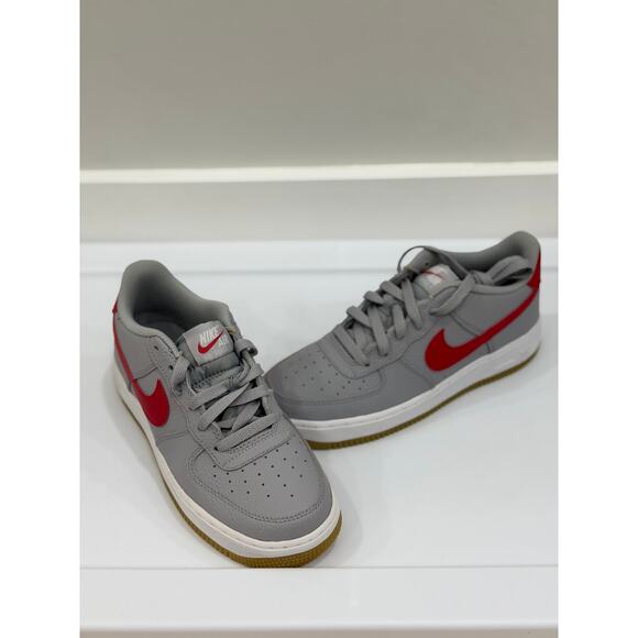Nike Air Force 1-2 Gray Red Gum GS size 7Y kids youth af1 CI1759-002 - Picture 5 of 13